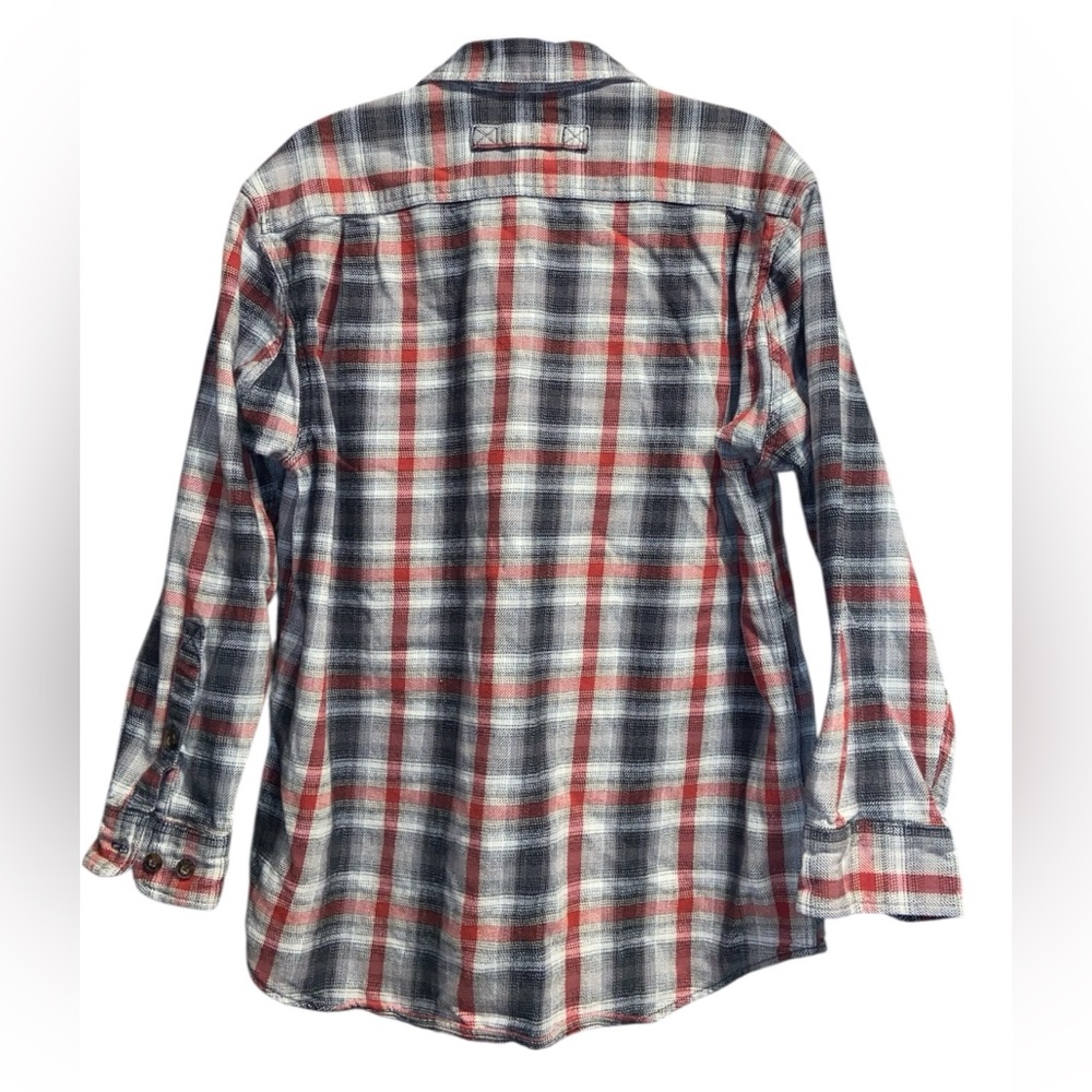 Duluth Trading Co Red and Gray Plaid Shirt men’s size medium 100% cotton - Picture 2 of 4
